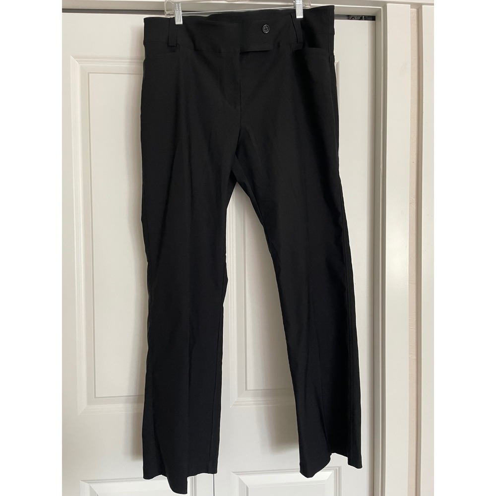 Design by Olivia Ultra Stretch Millennium Bootcut Dress Pants Black Wide Leg -2X